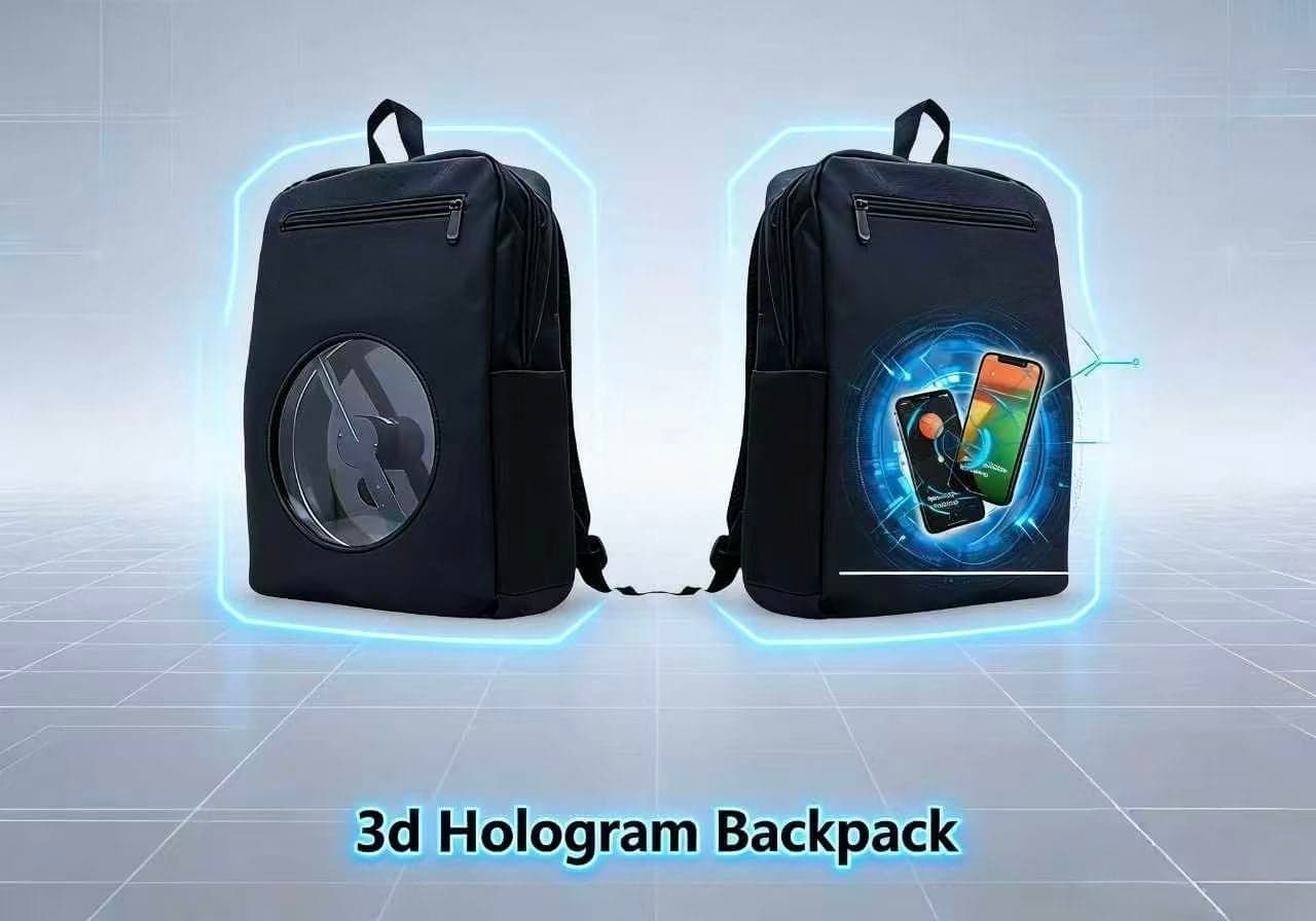 3D Hologram Fan Mobile Outdoor Advertising Backpack Replaceable Content Displaying Advertising Images & Videos