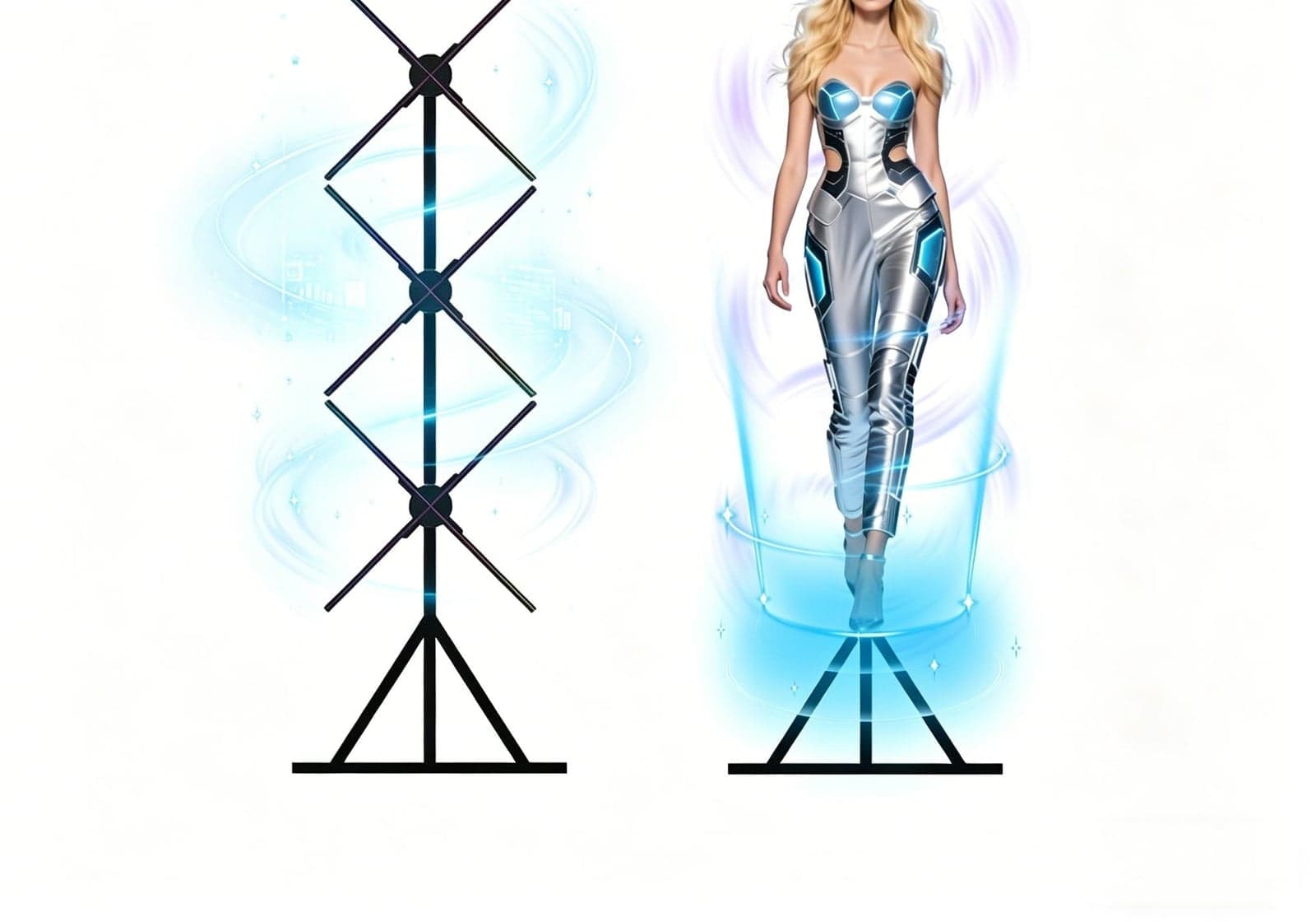 Custom 3D Holographic LED Fan Display for Indoor Retail Advertising High Resolution Transparent Video Wall 176 Viewing Education