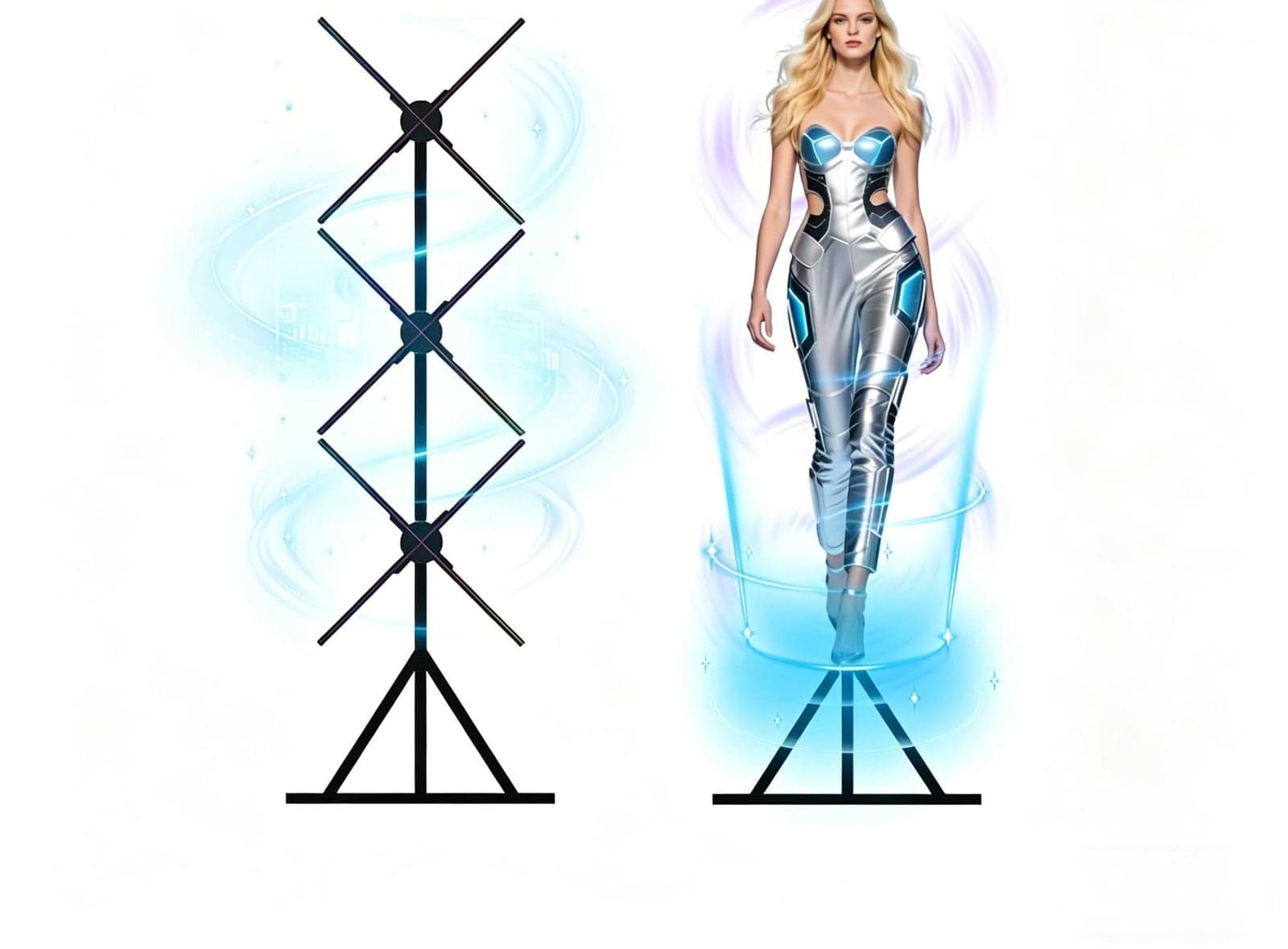 Custom 3D Holographic LED Fan Display for Indoor Retail Advertising