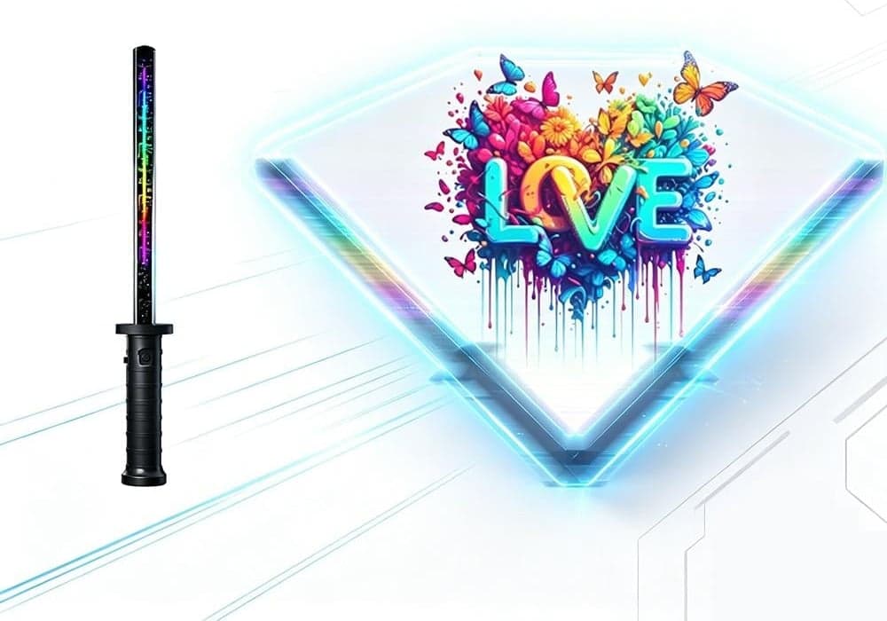 37.91cm 96LED Indoor Magic Stick Customized 3D Hologram Stick for Vocal Concert Cheer Indoor Holographic Fans Magical