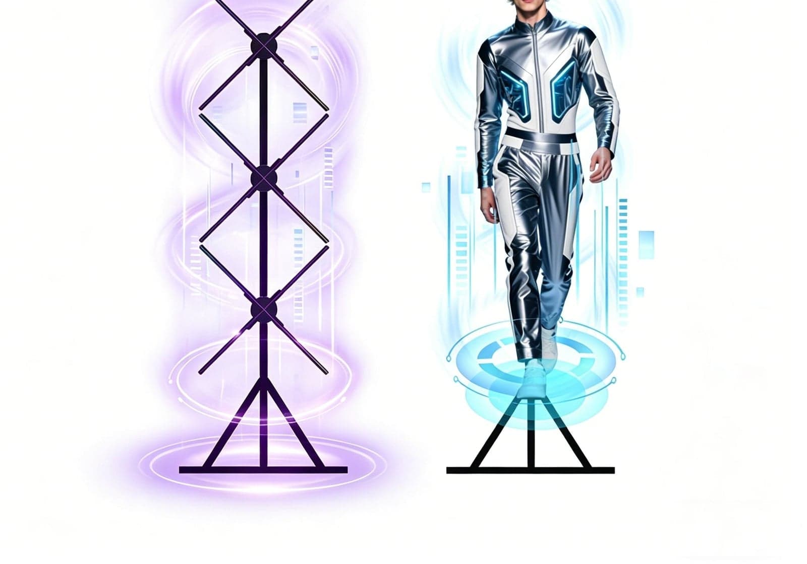 1*3 Splicing Billboard Projector 3D Holographic Fan Advertising Hologram Projector Equipment Led Display Screen