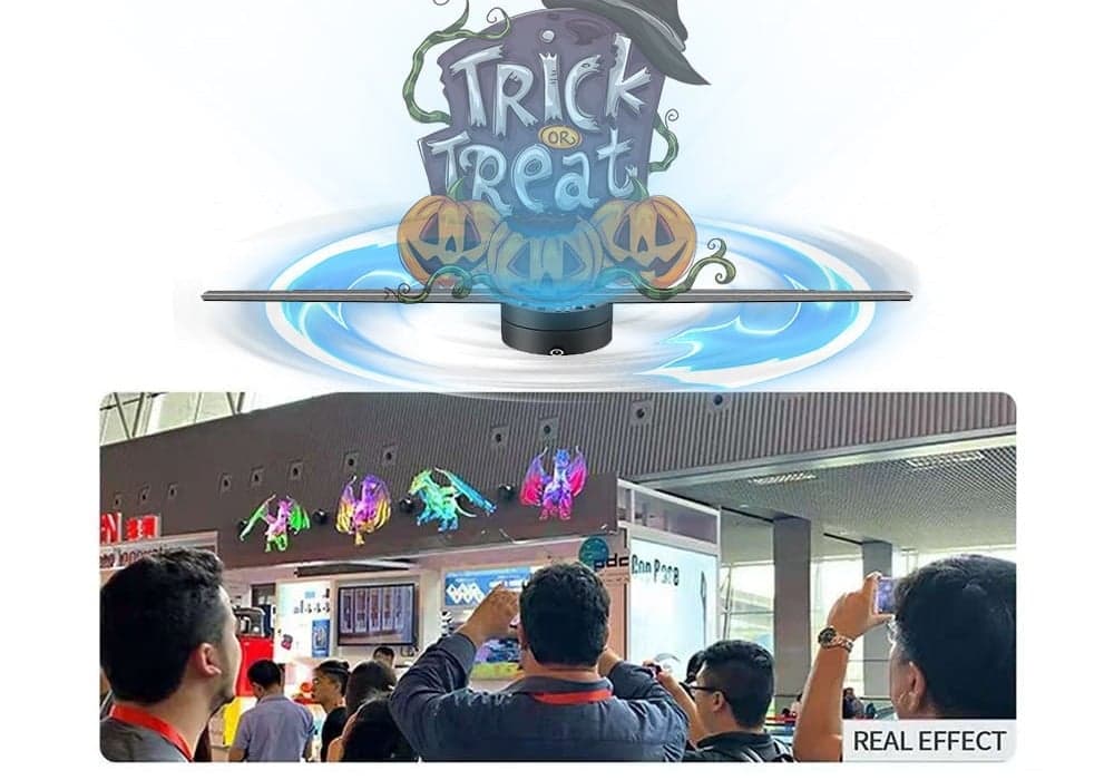 42CM High Resolution WiFi Bluetooth 3D LED Fan Hot Selling New Hologram Projector for Indoor Business Logo Projection