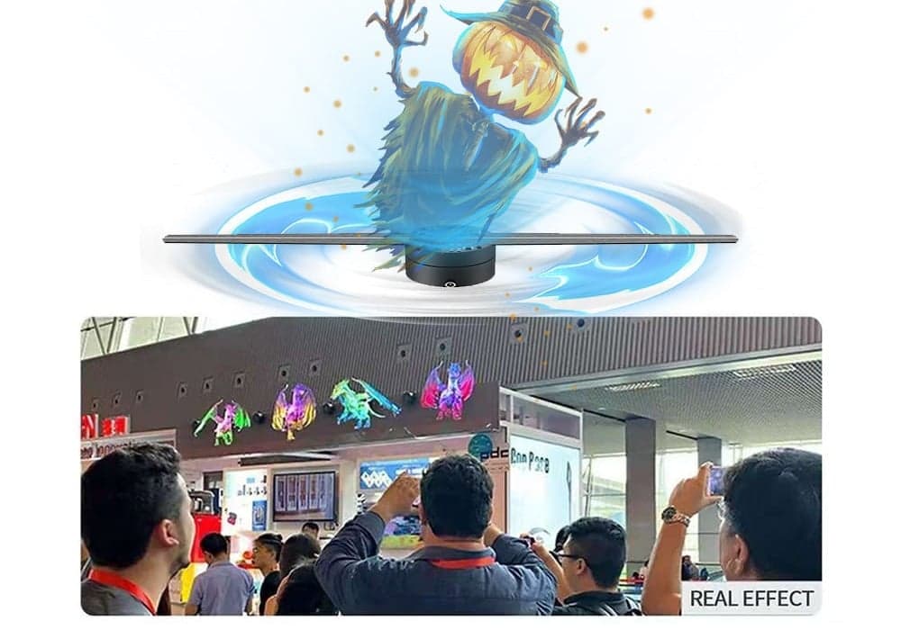 42cm Mini Logo Neon HD Advertising Board 3D Hologram Fan Transparent Led Display Screen Digital Signage and Displays