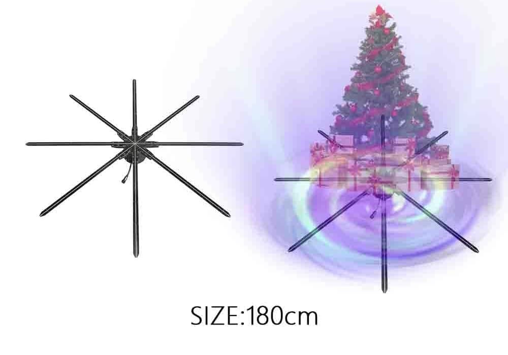 180cm Naked Eye 3D Hologram Fan LED Transparent Display Holographic Advertising Equipment Outdoor Education Ads